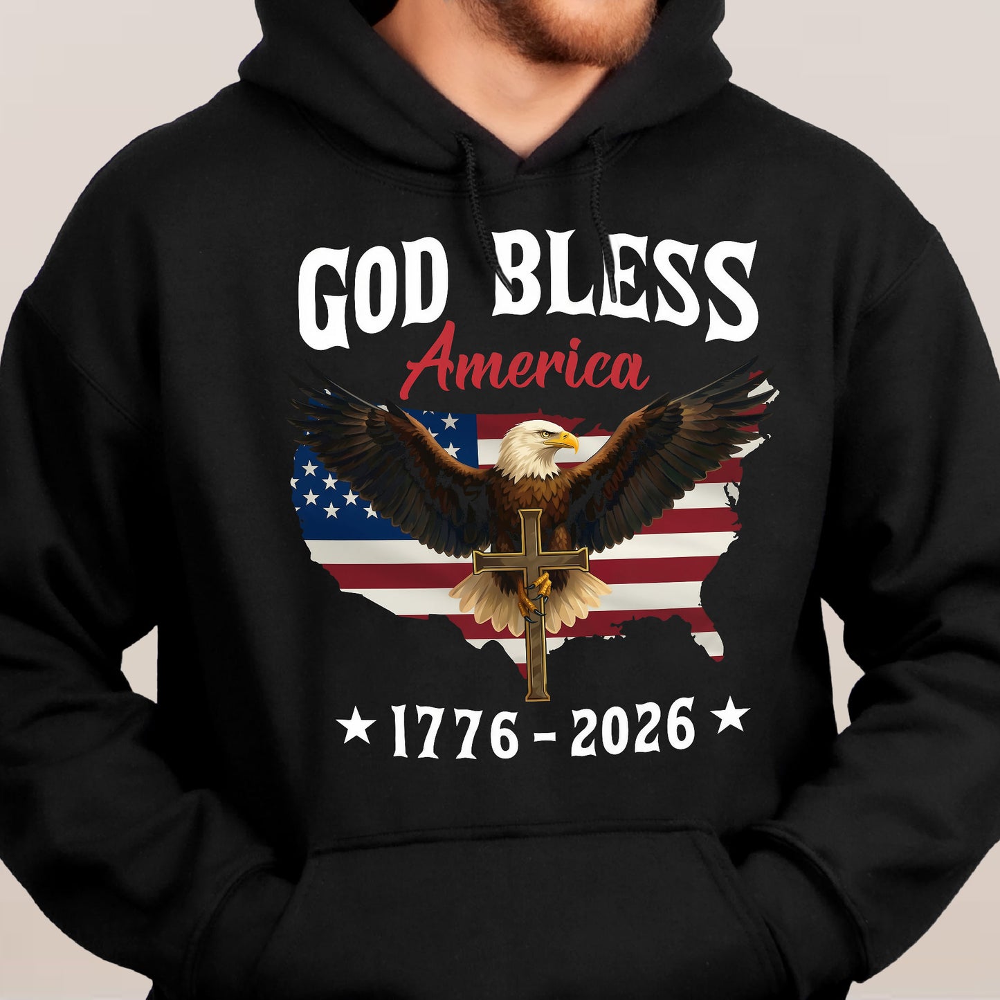 God Bless America Eagle Cross 1776-2026 - Shirt