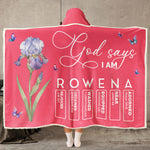 God Says I Am Custom Name & Birth FLower Bible Verse For Her, Daughter, Sister, Friend - Personalized Blanket Hoodie 6
