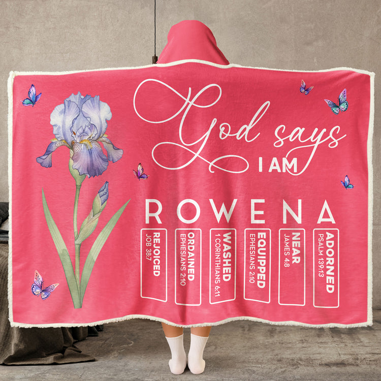 God Says I Am Custom Name & Birth FLower Bible Verse For Her, Daughter, Sister, Friend - Personalized Blanket Hoodie 6