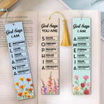 God Says I Am Custom Name & Birth Flower Bible Verse Gifts For Her, Women, Kids - Personalized Bookmark 1