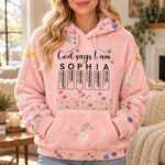 God Says I Am Custom Name Bible Verse & Birth Flower - Personalized Hoodie 1