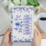 God Says I Am Custom Name Bible Verse Toile De Jouy Style - Personalized Vase 5