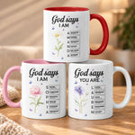 God Says I Am Custom Name Bible Verses Gifts For Her, Daughter, Sisters, Friends - Personalized Mug 1