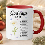 God Says I Am Custom Name Bible Verses Gifts For Her, Daughter, Sisters, Friends - Personalized Mug 5