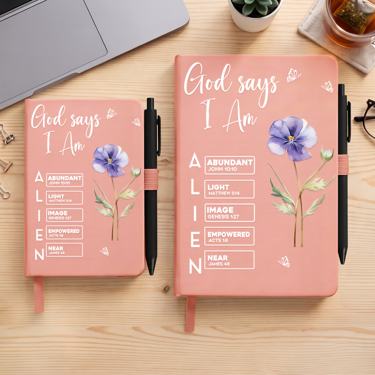 God Says You Are Custom Birth Flower & Name In Bible Verses For Her - Personalized Journal 2