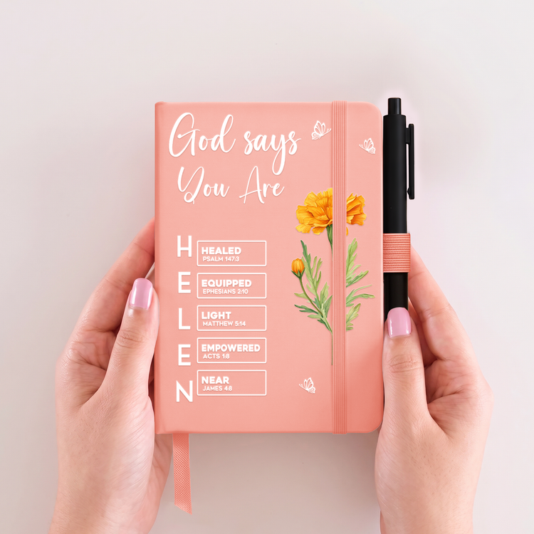 God Says You Are Custom Birth Flower & Name In Bible Verses For Her - Personalized Journal 3