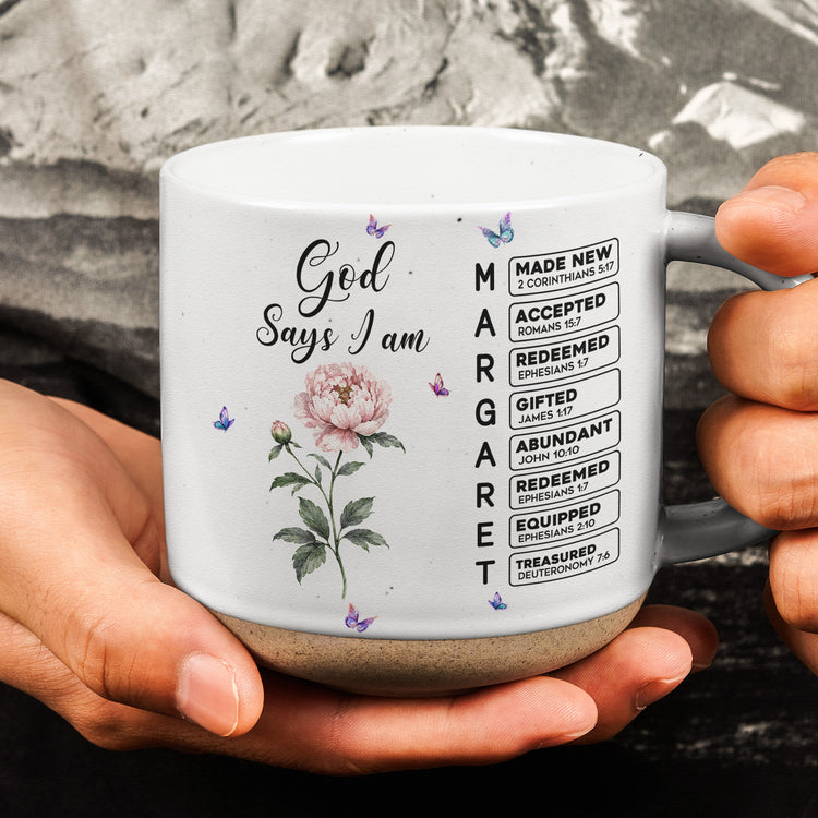 God Says You Are Custom Birth Flower & Name In Bible Verses - Personalized Mug 2