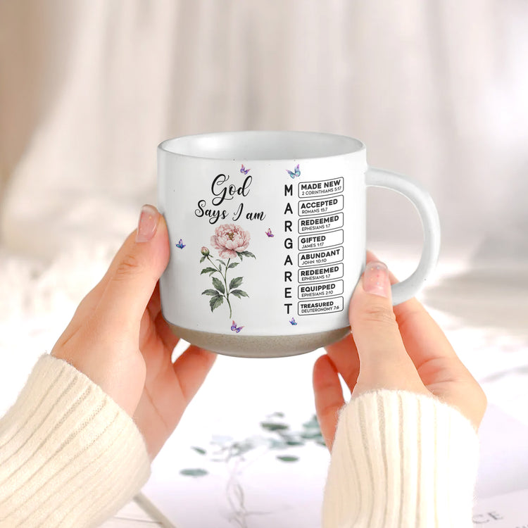 God Says You Are Custom Birth Flower & Name In Bible Verses - Personalized Mug 4