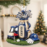 Golf Bag 3D Relief Acrylic Xmas For Golf Lover Golfer Dad - Personalized Ornament 1