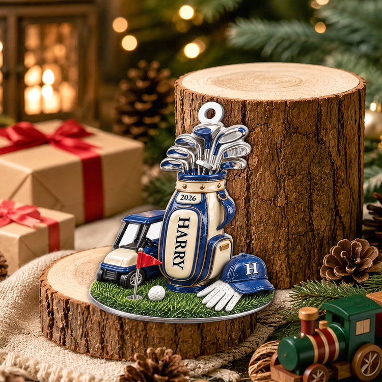 Golf Bag 3D Relief Acrylic Xmas For Golf Lover Golfer Dad - Personalized Ornament 3