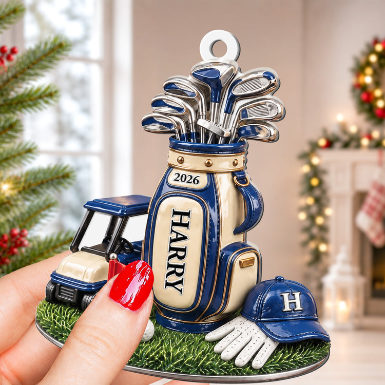 Golf Bag 3D Relief Acrylic Xmas For Golf Lover Golfer Dad - Personalized Ornament 4