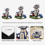 Golf Bag 3D Relief Acrylic Xmas For Golf Lover Golfer Dad - Personalized Ornament 5