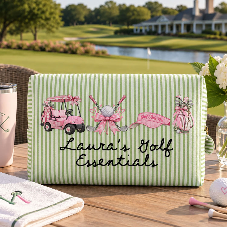 Golf Essentials Bag Golfer Travel Pouch Gift For Her - Personalized Makeup Bag 1
