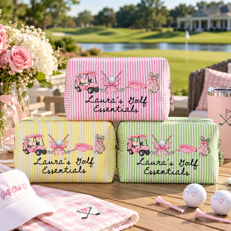 Golf Essentials Bag Golfer Travel Pouch Gift For Her - Personalized Makeup Bag 2