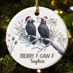 Gothic Christmas Merry F-Caw-F - Personalized Ornament 1