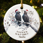 Gothic Christmas Merry F-Caw-F - Personalized Ornament 2