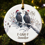 Gothic Christmas Merry F-Caw-F - Personalized Ornament 3