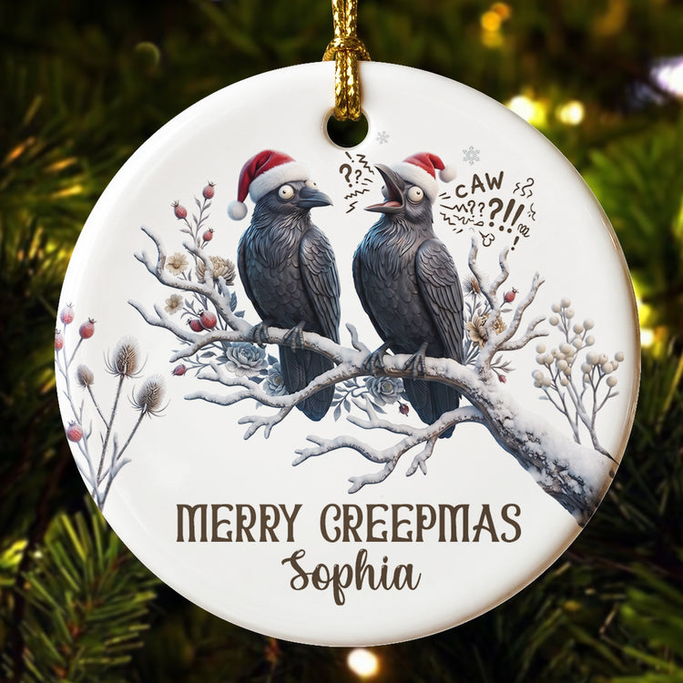 Gothic Christmas Merry F-Caw-F - Personalized Ornament 4