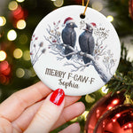 Gothic Christmas Merry F-Caw-F - Personalized Ornament 6