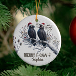 Gothic Christmas Merry F-Caw-F - Personalized Ornament 7