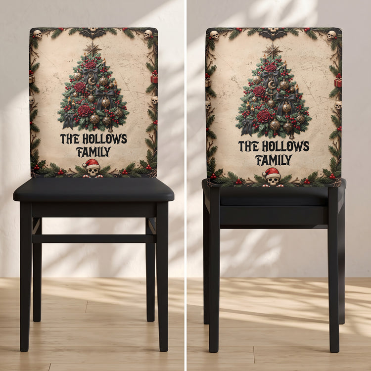 Gothic Christmas Style Our Family - Personalized Chair Back Cover 3