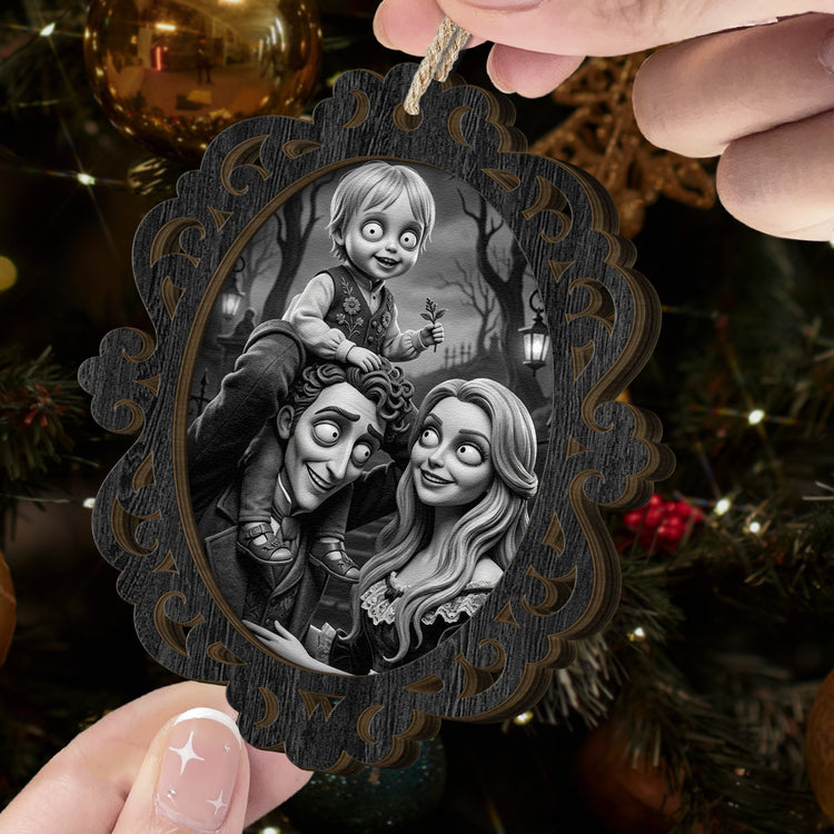 Gothic Christmas Style Our Family - Personalized Ornament 4