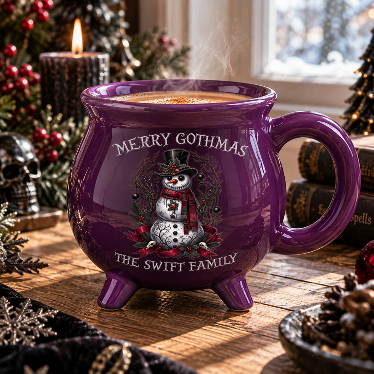 Gothic Christmas With Family - Personalized Mug 4