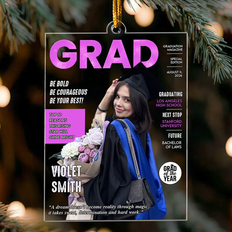 Graduation Magazine - Personalized Ornament 3