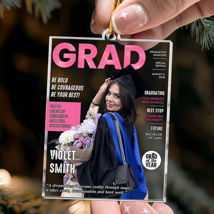 Graduation Magazine - Personalized Ornament 6