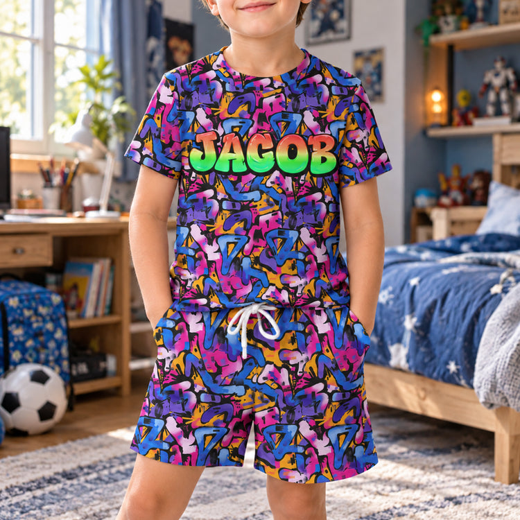 Graffiti Name Custom - Personalized Kids Clothing Set 1