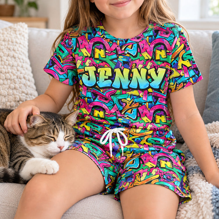 Graffiti Name Custom - Personalized Kids Clothing Set 4