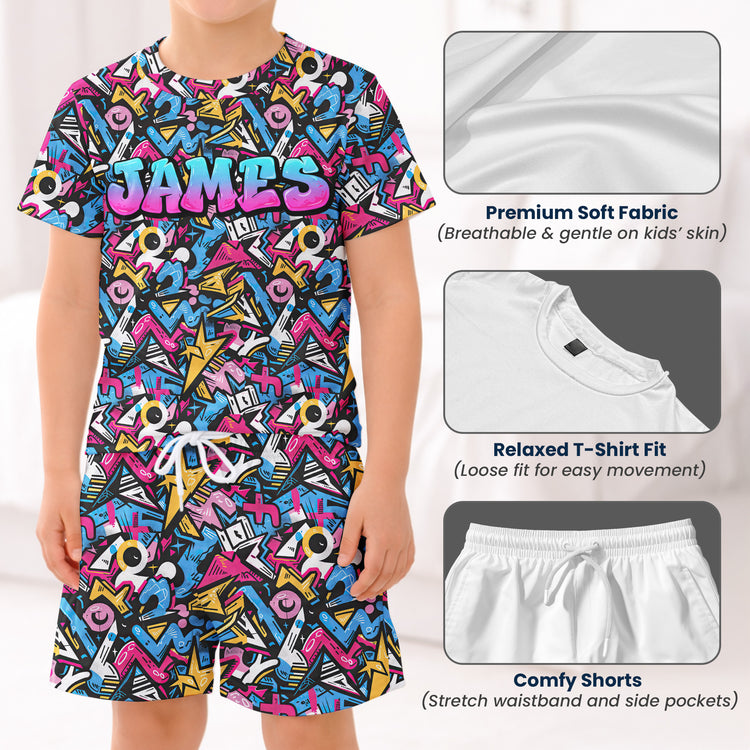 Graffiti Name Custom - Personalized Kids Clothing Set 7