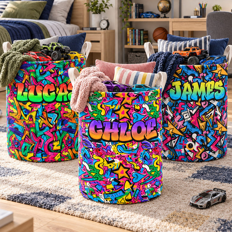 Graffiti Style Name Custom - Personalized Basket 1
