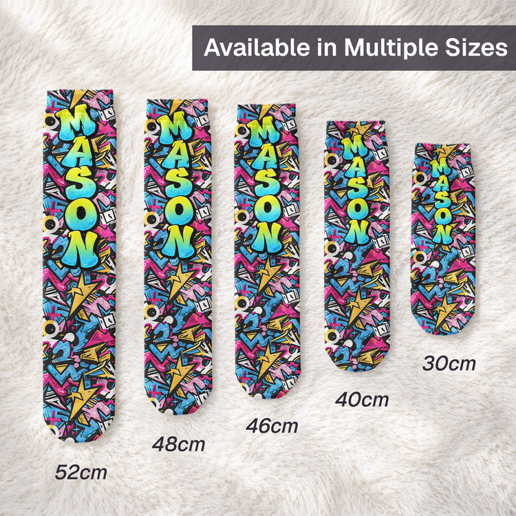 Graffiti Style Name Custom - Personalized Socks 4