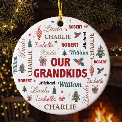 Grandkids Make Life Grand - Customize With Kids Names - Personalized Ornament