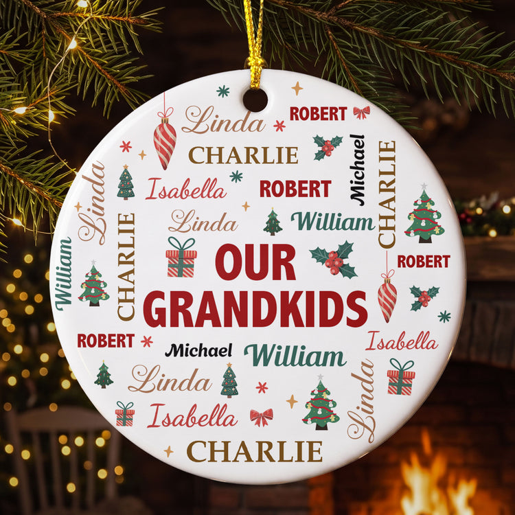 Grandkids Make Life Grand - Customize With Kids Names - Personalized Ornament 1