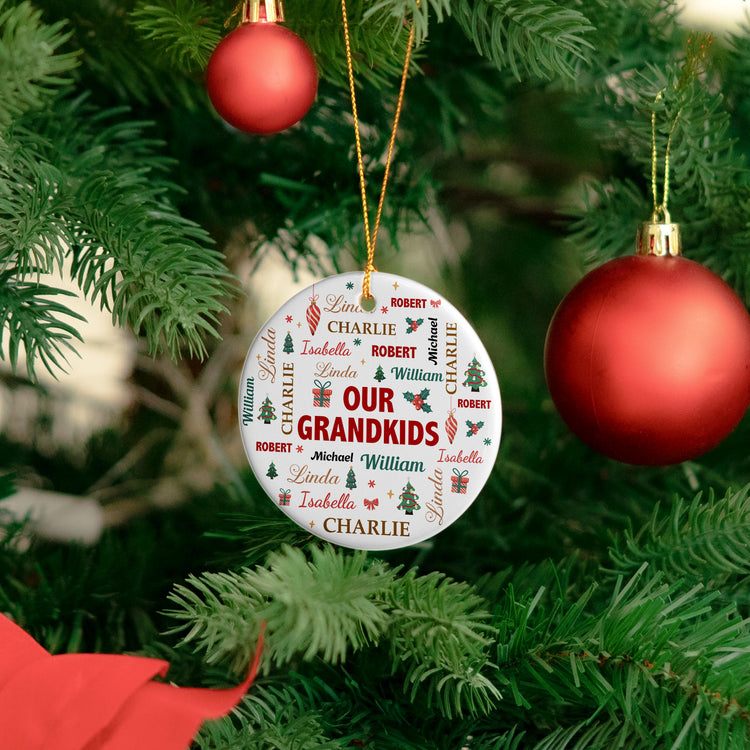 Grandkids Make Life Grand - Customize With Kids Names - Personalized Ornament 3