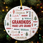 Grandkids Make Life Grand - Customize With Kids Names - Personalized Ornament 4