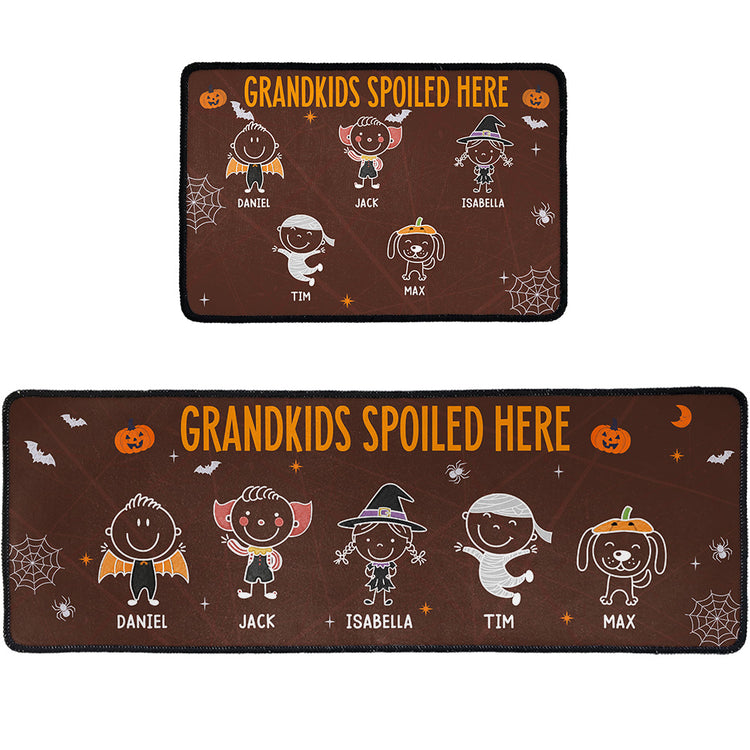 Grandkids Spoiled Here Doodle Halloween - Personalized Runner Rug 4