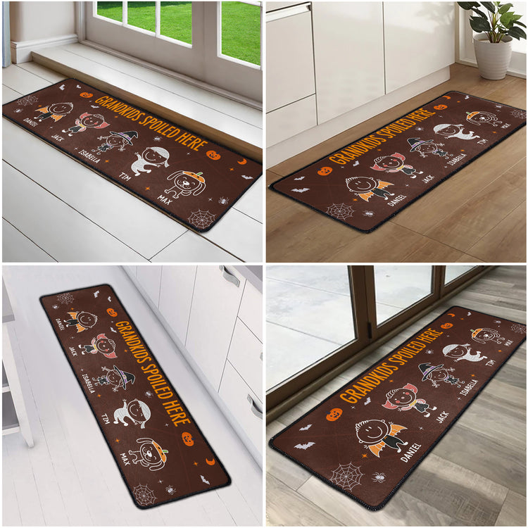 Grandkids Spoiled Here Doodle Halloween - Personalized Runner Rug 7