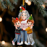 Grandma Hugging Christmas Vibe - Personalized Ornament 2