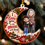 Grandma Hugging Love You To The Moon And Back - Personalized Ornament 1