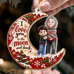 Grandma Hugging Love You To The Moon And Back - Personalized Ornament 2