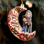 Grandma Hugging Love You To The Moon And Back - Personalized Ornament 3