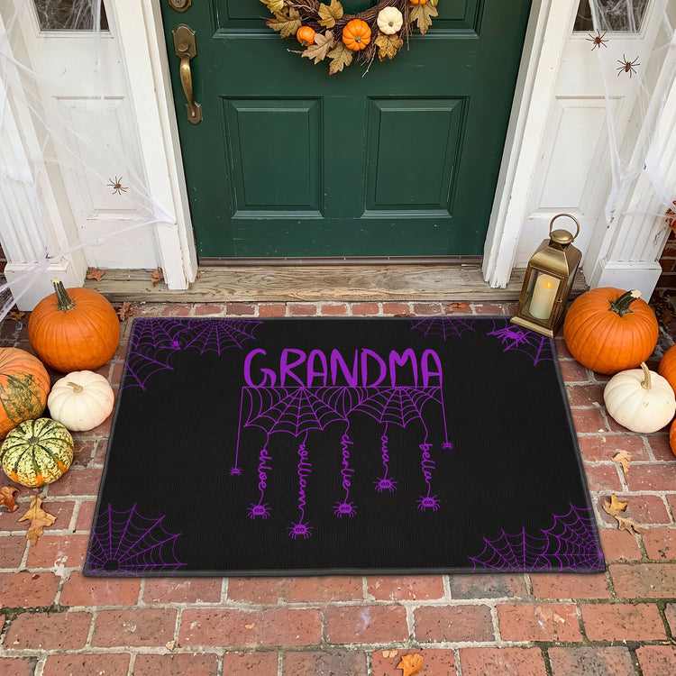 Grandma Spooky Spiders Web - Personalized Doormat 3