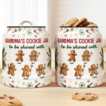Grandma's Cookie Jar To Be Shared With Christmas Gift For Her, Grandma, Nana - Personalized Cookie Jar 3
