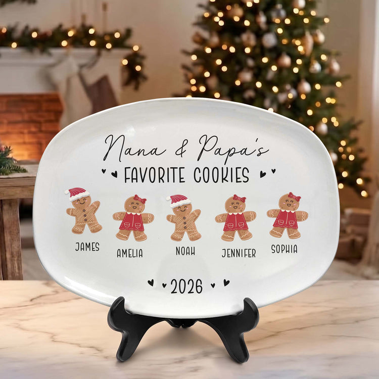 Grandma's Favorite Cookies Christmas Gifts For Nana, Grandma - Personalized Platter 2