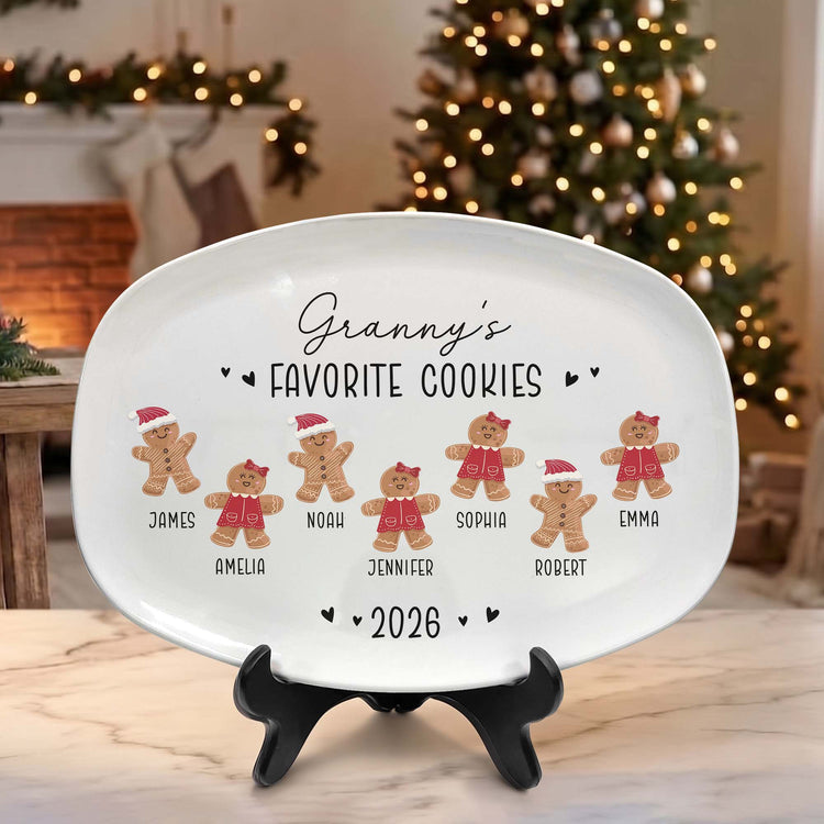 Grandma's Favorite Cookies Christmas Gifts For Nana, Grandma - Personalized Platter 3