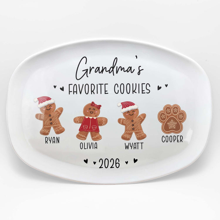 Grandma's Favorite Cookies Christmas Gifts For Nana, Grandma - Personalized Platter 6