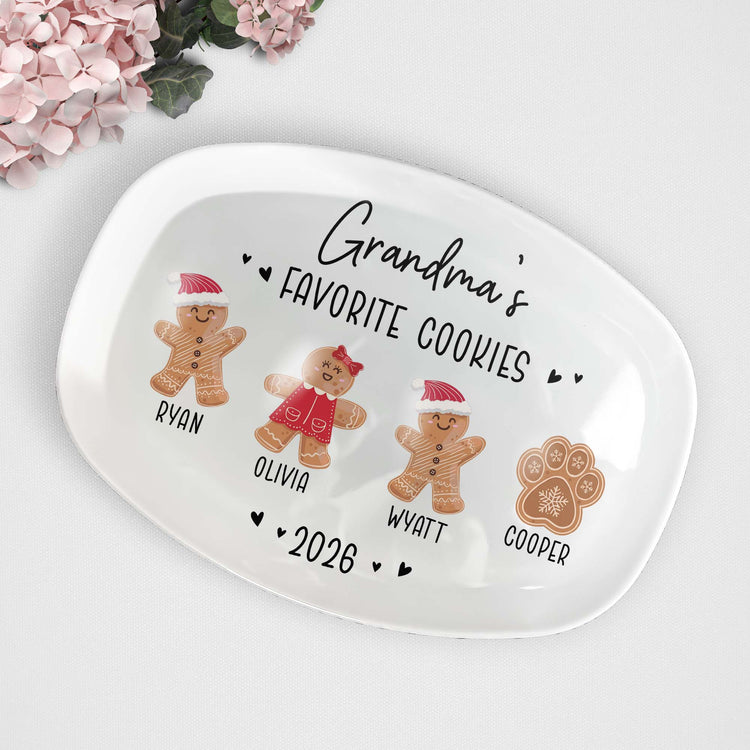 Grandma's Favorite Cookies Christmas Gifts For Nana, Grandma - Personalized Platter 7